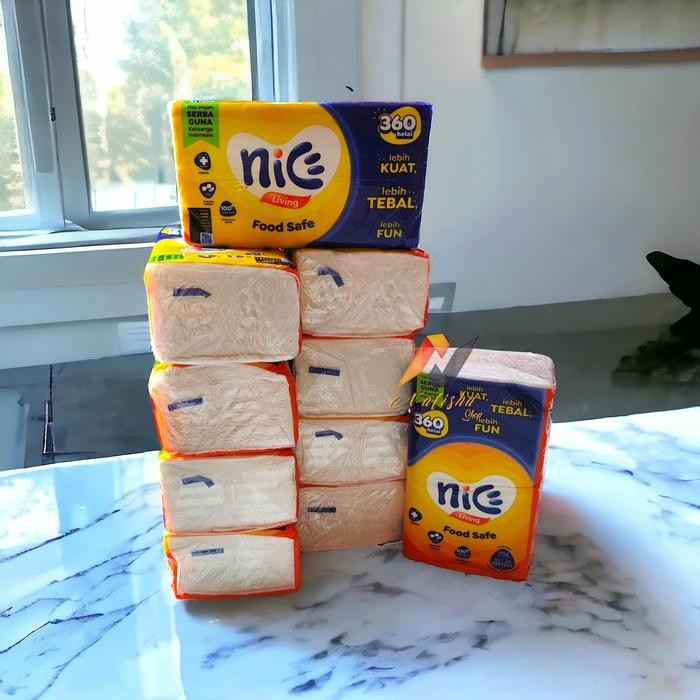 Sw4u (แพ็ค 8/10 ชิ้น) กระดาษเช็ดหน้า New Nice Living 2Ply 360 Strands กระดาษเช็ดหน้าเนื้อเยื่อแห้ง
