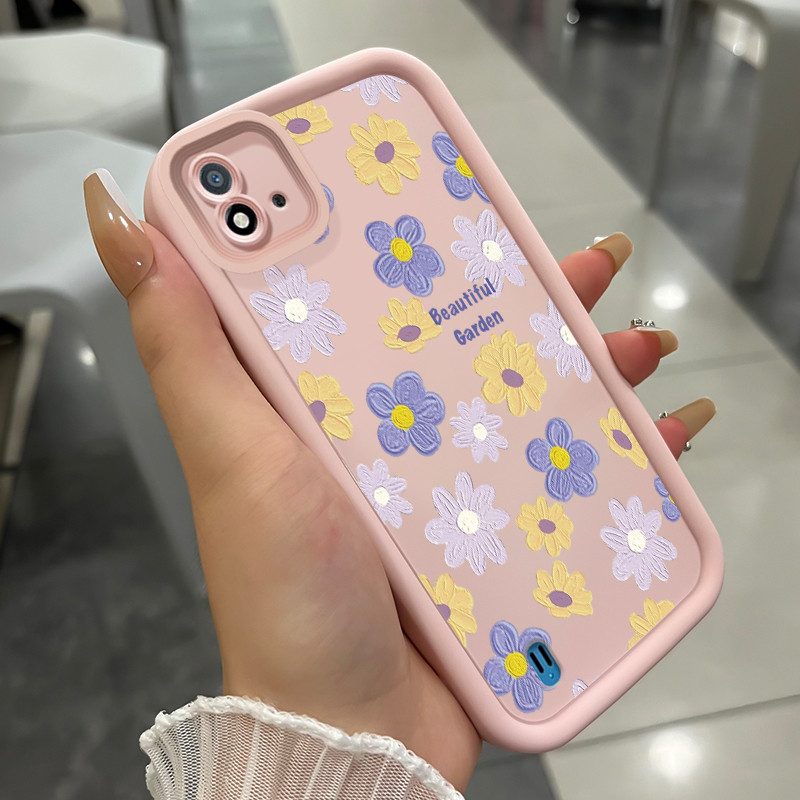 เคสสำหรับ Realme C20 C20A C11 2021 Narzo 50I เคสโทรศัพท์สวนที่สวยงามสามสีซิลิโคนกันกระแทก
