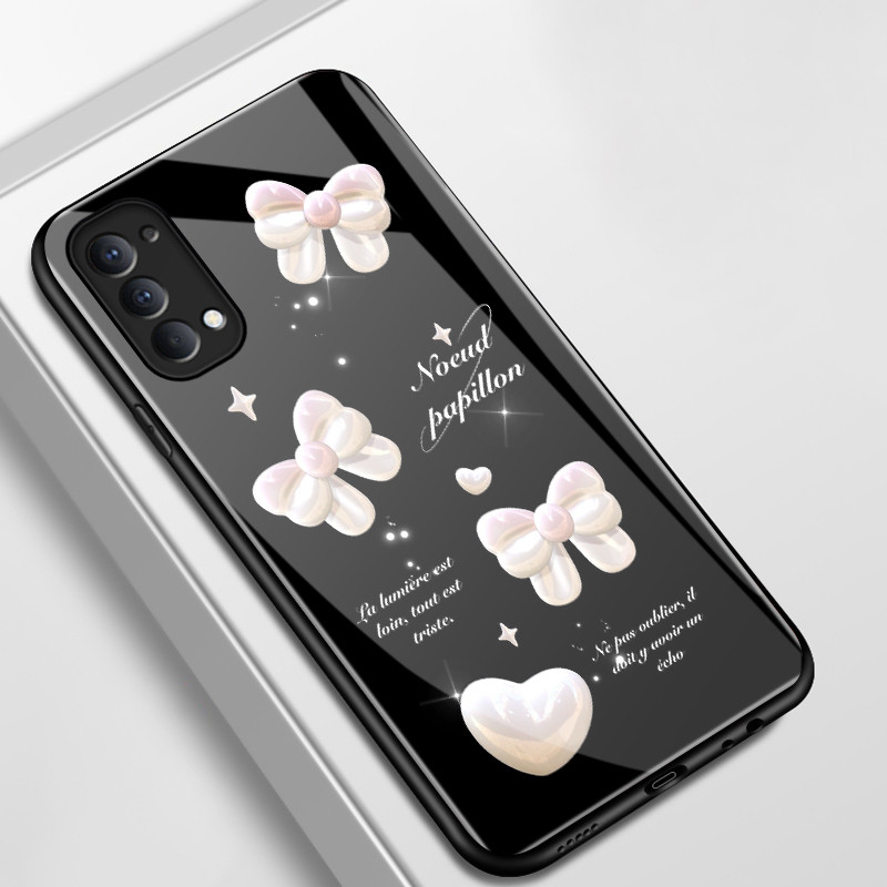 เคสสำหรับ OPPO Reno 4 4G Reno 4 5G Reno 3 Pro 5G เคสโทรศัพท์กุทัณฑ์รูปหัวใจเปลือกแก้วกันกระแทก