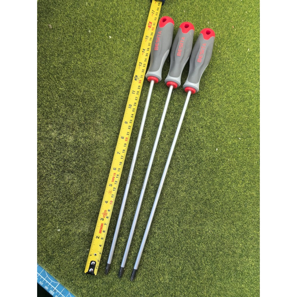 BESITA ไขควงปากแฉกแบบยาวพิเศษ PH2 x 300mm แกนเหล็ก S2 มีแม่เหล็ก ไขควงยาว 30 ซม. สำหรับงานในซอกลึก
