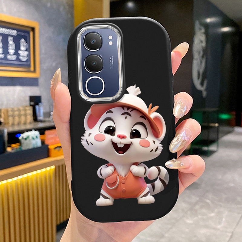 เคสสำหรับ VIVO Y19s Y29 5G เคสโทรศัพท์เสือขาวน้อยซิลิโคนเสื้อแจ็กเก็ตผ้านุ่ม