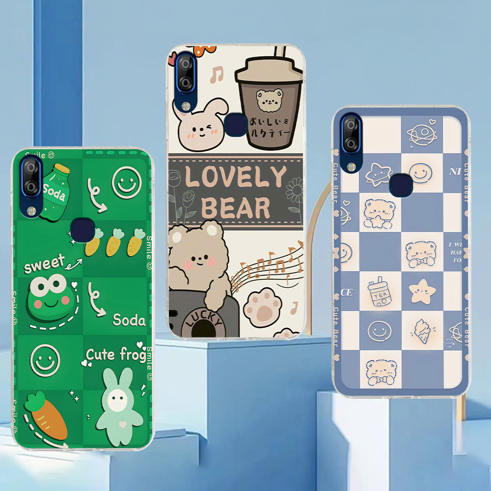 เคส Vsmart Active 1 / Active 1 Plus / Active 1+ พิมพ์ลายหมีน่ารักและกบเขียว