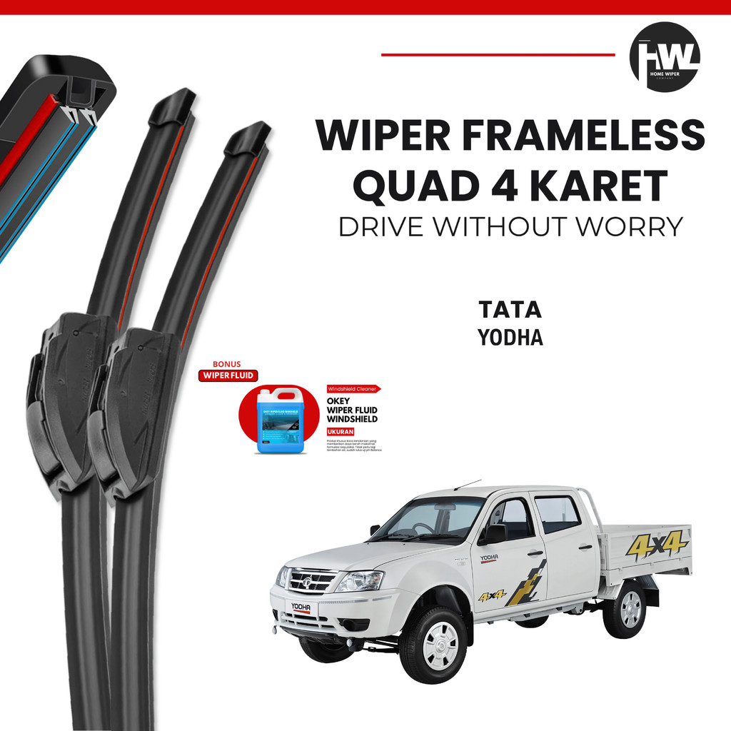 Tata Yoha Quad ที่ปัดน้ําฝนกระจกรถยนต์ฟรีของเหลว