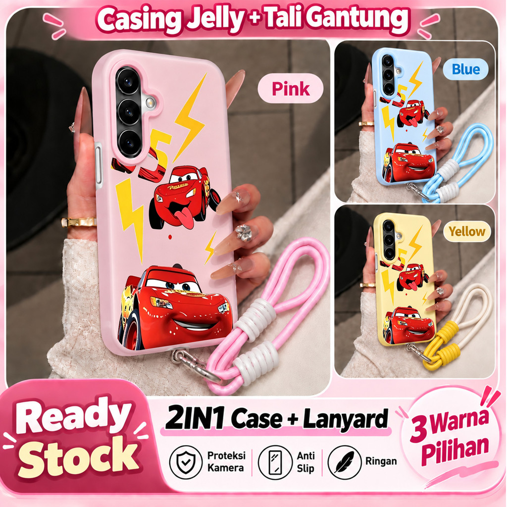 Lightning Mcqueen Jelly 2In1+ปลอกหาง Hp Xiaomi 17T Pro Poco X8 Pro Max C81 Pro 15T Pro C71 C65 F7 M7