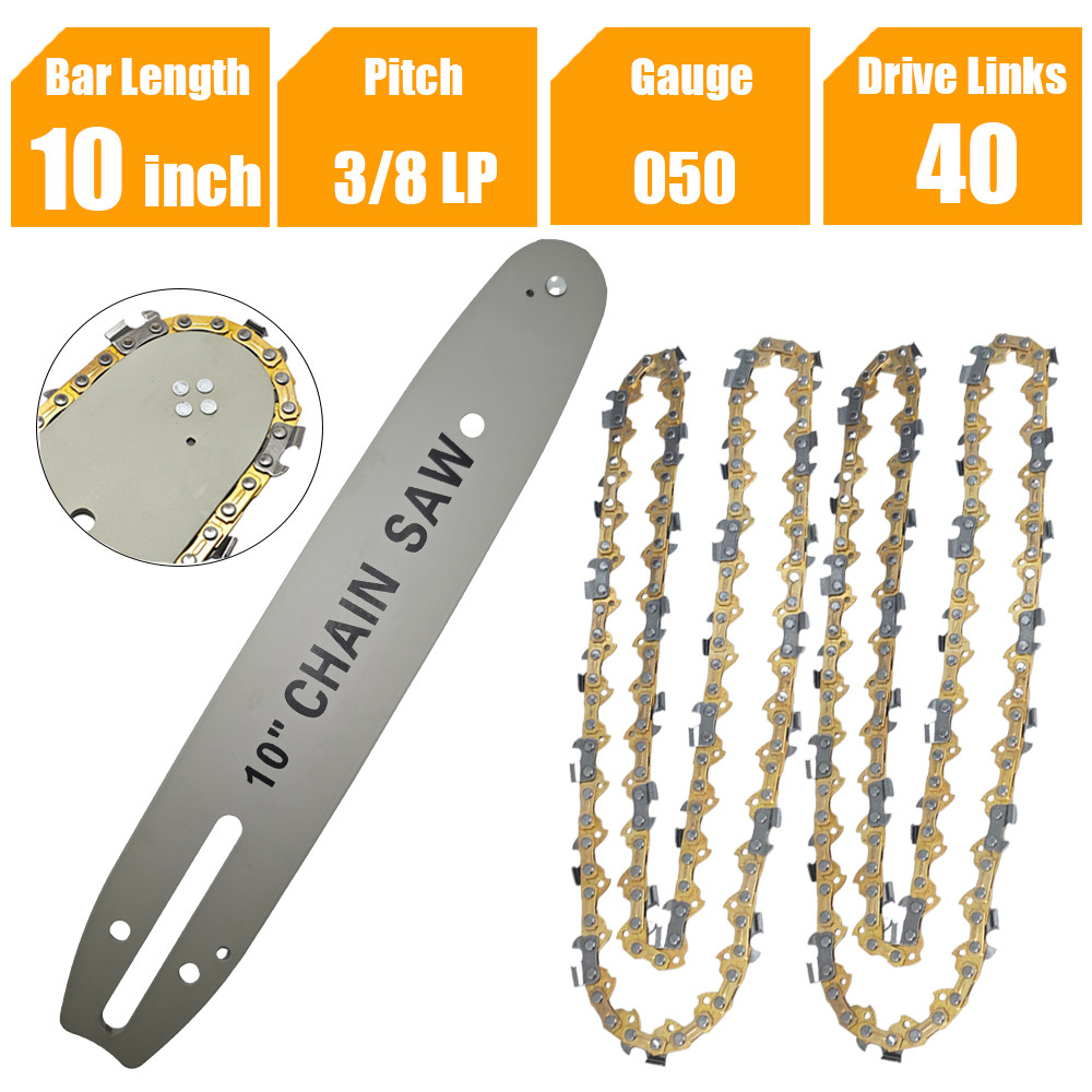 10 นิ้วโซ่ลูกโซ่ท่องเที่ยวบาร์ 3/8 .050 40 ลิงค์ไดรฟ์เปลี่ยนโซ่สวนชิ้นส่วนเครื่องมือสําหรับ WORX WG3