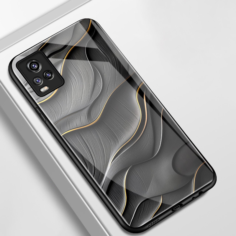 เคสสำหรับ VIVO V20 V20 SE V20 Pro เคสโทรศัพท์เส้นที่ไม่เป็นระเบียบเปลือกแก้วกันกระแทก
