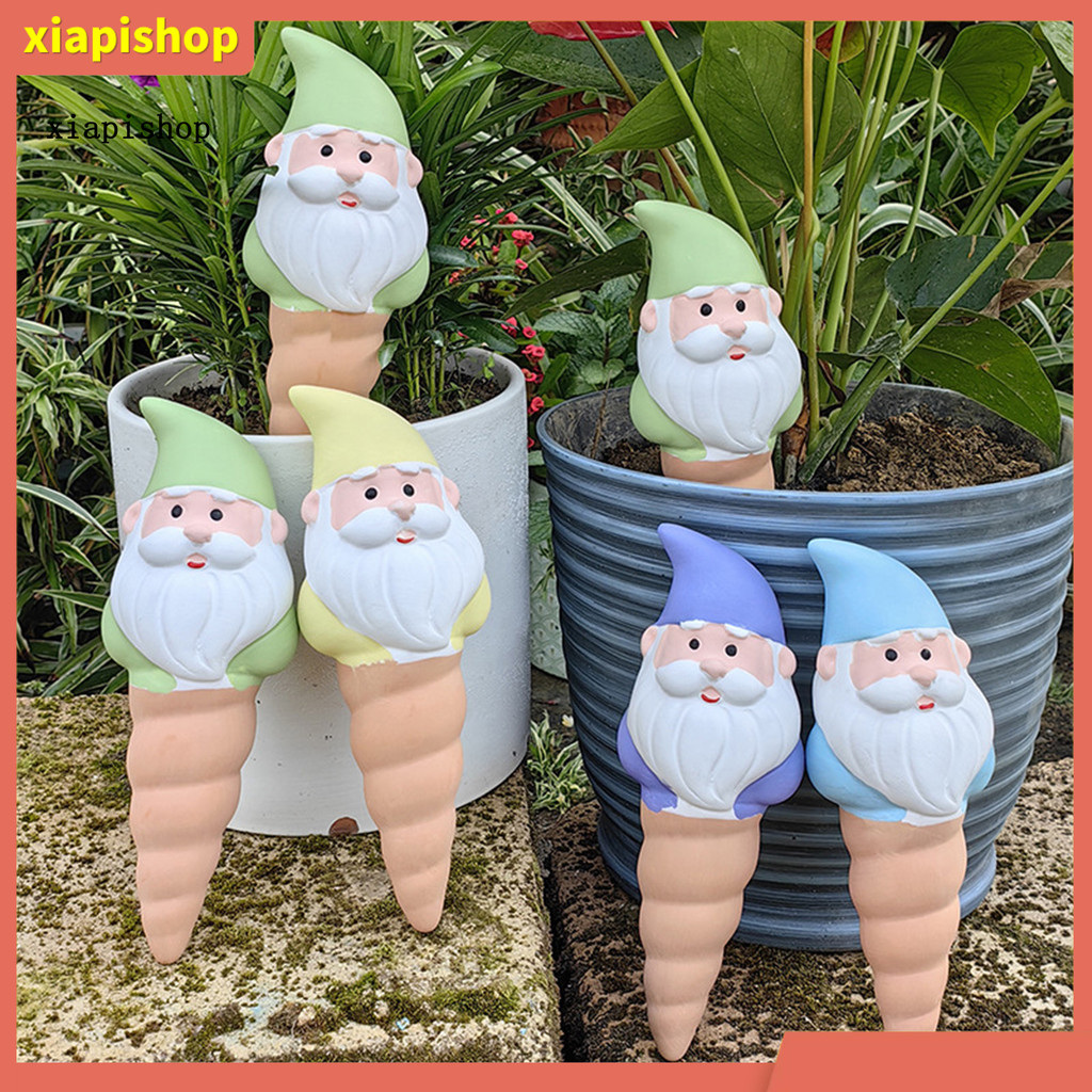 Xiapishop 4 ชิ้น Gnome Self รดน้ํา Globes Terracotta พืชรดน้ํา Globes ช้าปล่อยหลอดไฟอัตโนมัติสําหรับ