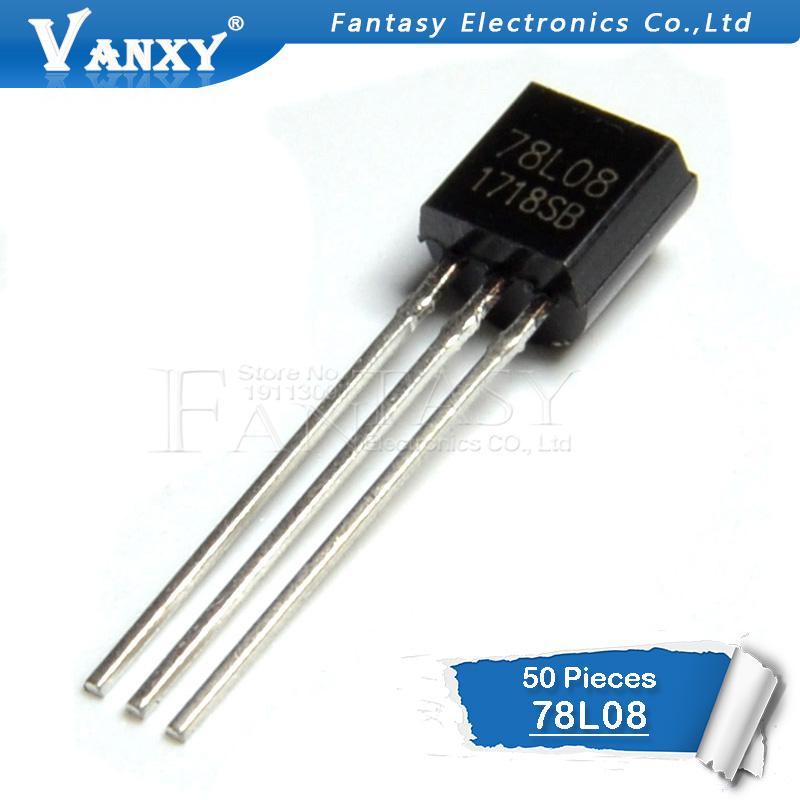 50 ชิ้น 78L08 TO92 78L08 TO-92 L78L08 ตัวควบคุมแรงดันไฟฟ้าใหม่ IC