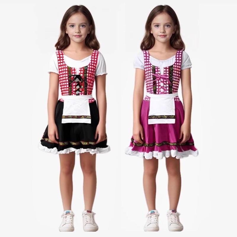 เด็กOktoberfestเครื่องแต่งกายสาว Dirndlเครื่องแต่งกายเด็กOktoberfestเครื่องแต่งกายสําหรับOktoberfest