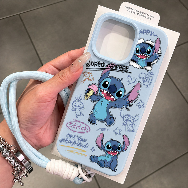 น่ารัก Love Stitch รูปแบบซิลิโคน [Bypik58_Id] Samsung A27 Galaxy A07 A57 A37 A17 5G A26 A56 A36 A55 