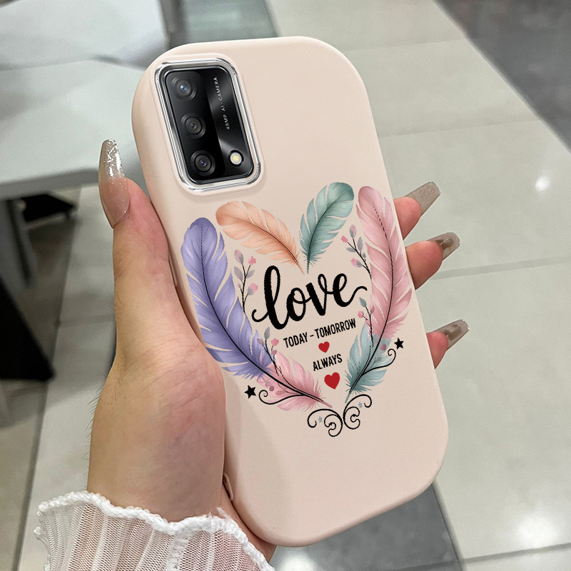 เคสใช้ได้กับ OPPO A74 A95 F19 F19s เคสแฟชั่นหัวใจ