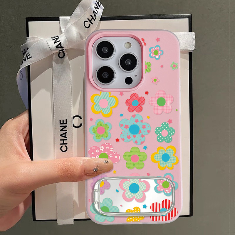 GANTUNGAN HP [Case+Stand] Flower Case Infinix Hot 70 60 Pro Plus 60I 50 4G Pro+ 40I 50I Itel P55 Gd0