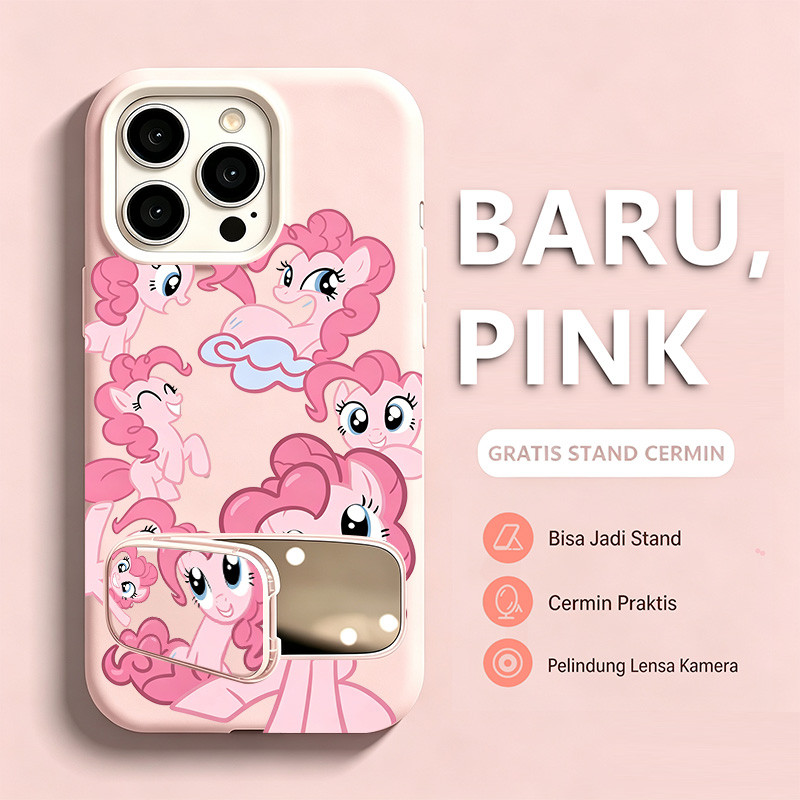 Pinkie Pie ซิลิโคนเหลวขาตั้งโทรศัพท์กระจก My Little Pony Case Hp Infinix Smart 20 Hot 60 Pro Plus Sm