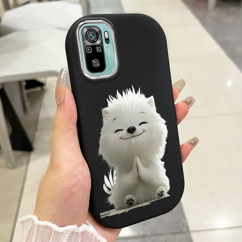เคสสำหรับ Xiaomi Redmi Note 10 Note 10s Note 10 Pro POCO M5s เคสโทรศัพท์สุนัขสัตว์น่ารักกลมและอ้วนเสื้อแจ็กเก็ตผ้านุ่ม
