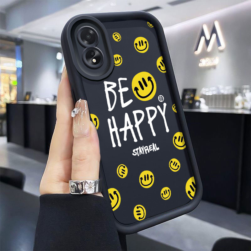เคสโทรศัพท์ HP สําหรับ OPPO A18 A38 เคส Emoji เคสการ์ตูน ติดบนร่างกาย Ccessing Silicone Softcase