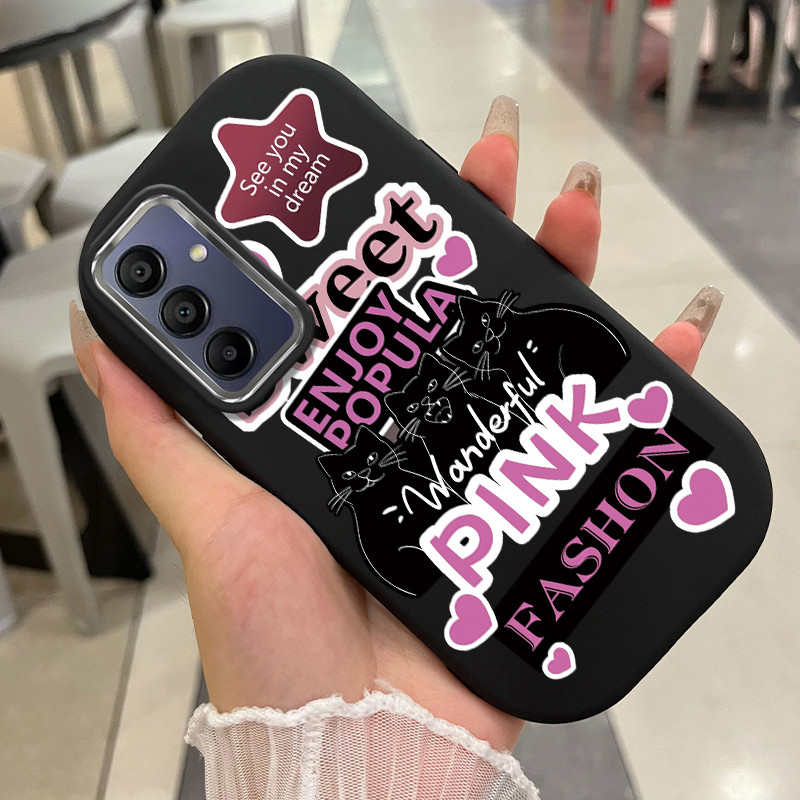 เคส ใช้ได้กับ Samsung A15 4G A15 5G A14 5G A14 4G เคสการ์ตูนสีดําแมว