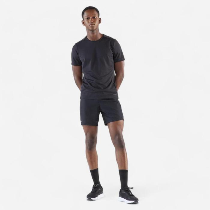 Decathlon Kiprun Mens Run Dry Breathable Running Shirt - สีดํา - 8488034