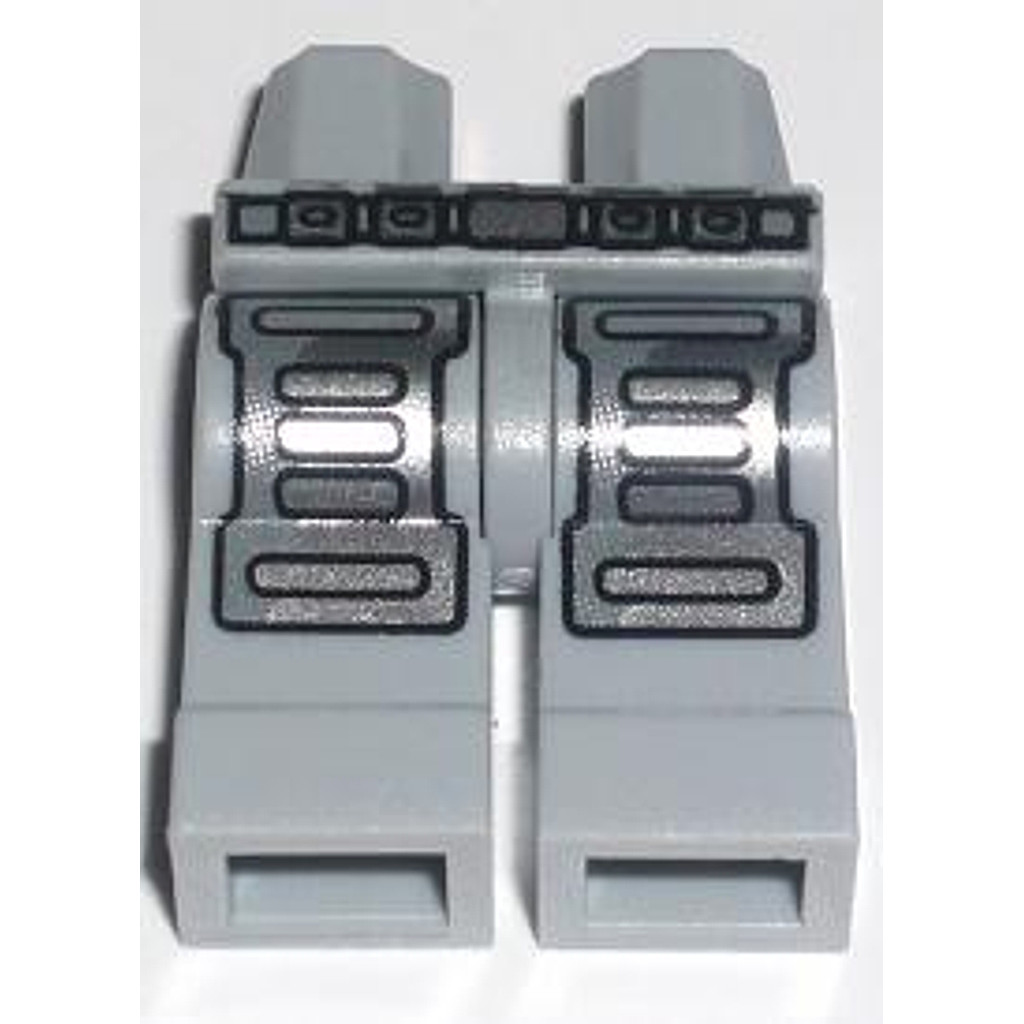 Brick2cube Part - Hips and Legs with Belt and Silver Armor Pattern - 970c00pb0051
