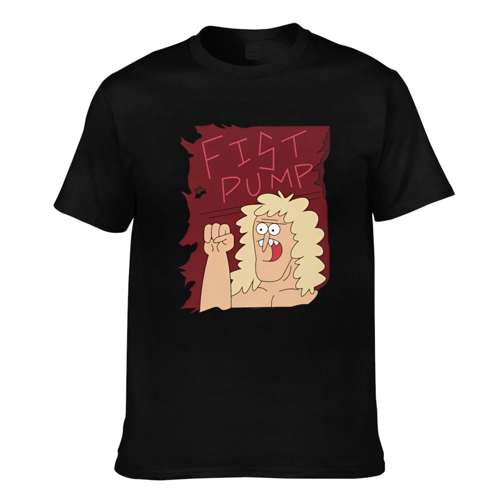 Summer Cool Tee Fist Pump Regular Show เสื้อยืดผู้ชายคุณภาพดี