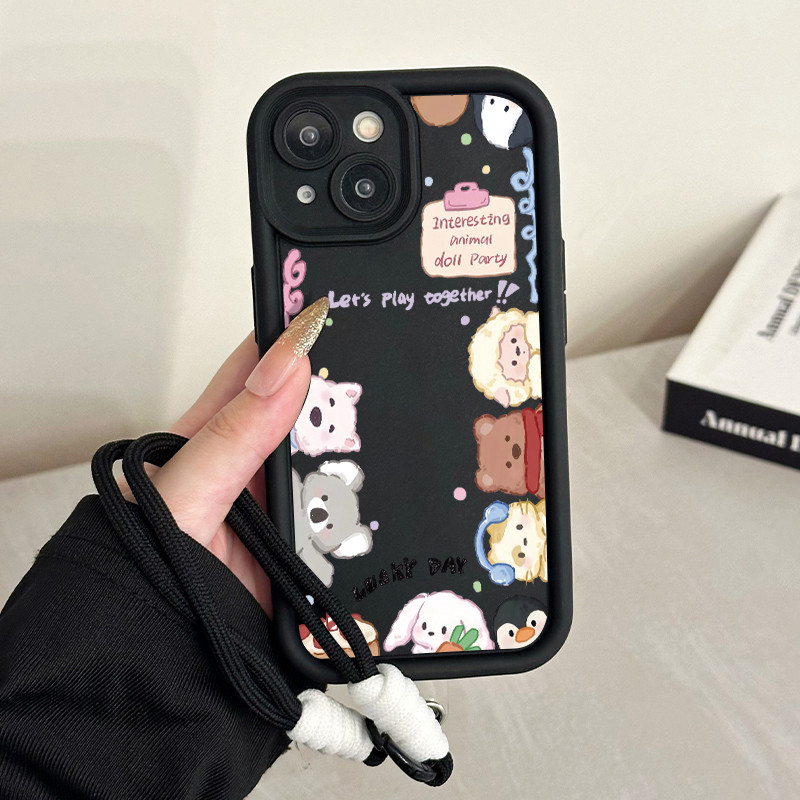 เคสสำหรับ Samsung Galaxy A33 5G A34 5G A53 5G A54 5G A23 A32 เคสโทรศัพท์สัตว์น่ารักสายคล้องสามสีซิลิโคนกันกระแทก ราคา ถูกที่สุด ดีลบีเคเค แกลเลอรีภาพที่ 7
