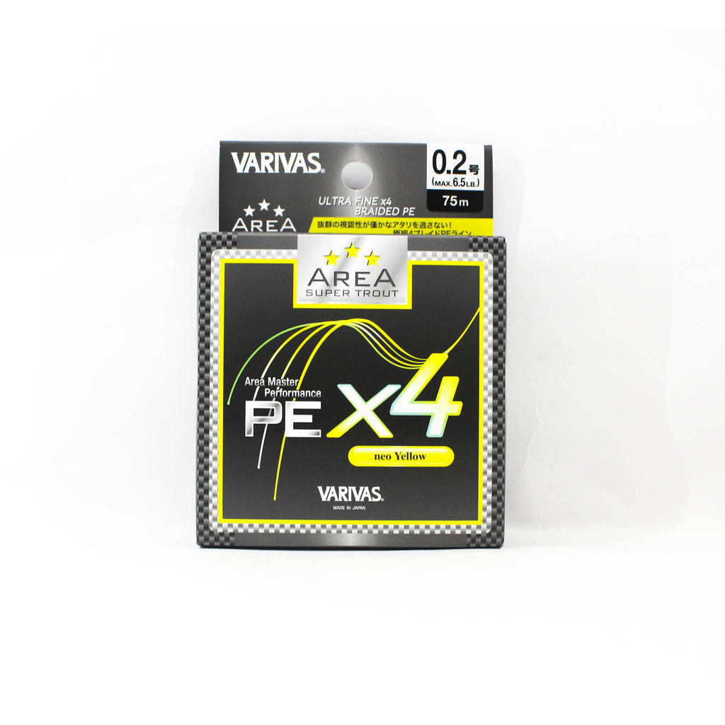 Varivas EP Line Super Trout Area PE X4 สีเหลือง 75m PE 0.2 Max6.5lb (8003)