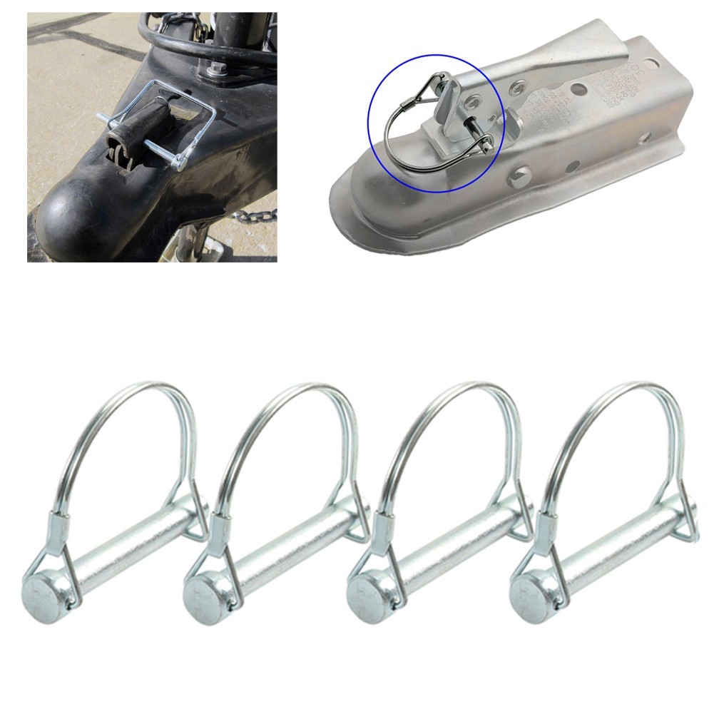 HE ใหม่4x M8*70 มม.Trailer Coupler Hitch Pin Lock D Shape ลากจูงความปลอดภัยล็อค
