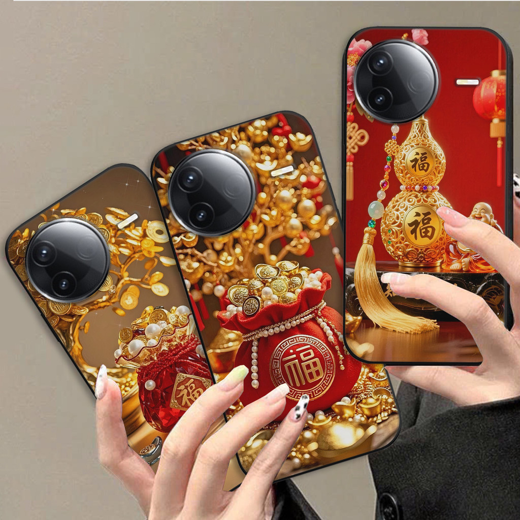 เคส Xiaomi Redmi K80 / K80 Pro พร้อมเคส Tet พิมพ์ลาย 3D God of Wealth โชคดีและโชคลาภ