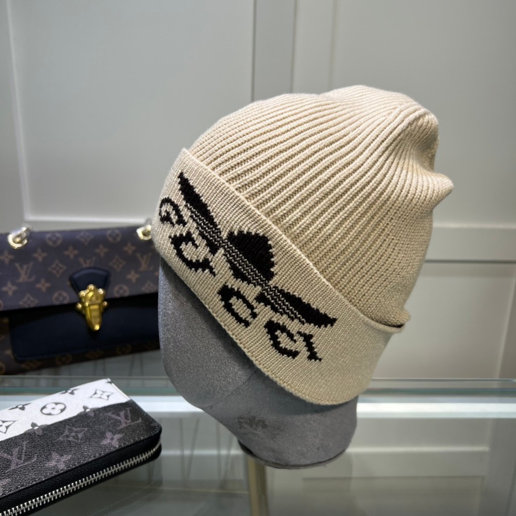 ชาแนล222 สีดําสีขาวคลาสสิกโลโก้ถักหมวก 2688