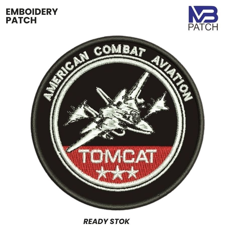 AMERICAN COMBAT AVIATION TOMCAT EMBROIDERY LOGO PATCH - MB-475