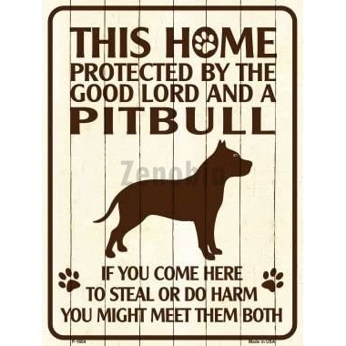 คําเตือนยอดนิยมปกป้อง Pit Bull Pitbull สุนัขระวัง Vintage โลหะป้ายดีบุก Guard Plaque Retro Shabby ตก