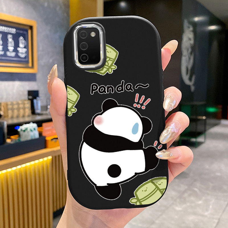 เคสสำหรับ Samsung Galaxy A03s A02s M02s F02s เคสโทรศัพท์แพนด้ากลมและอ้วนเสื้อแจ็กเก็ตผ้านุ่ม