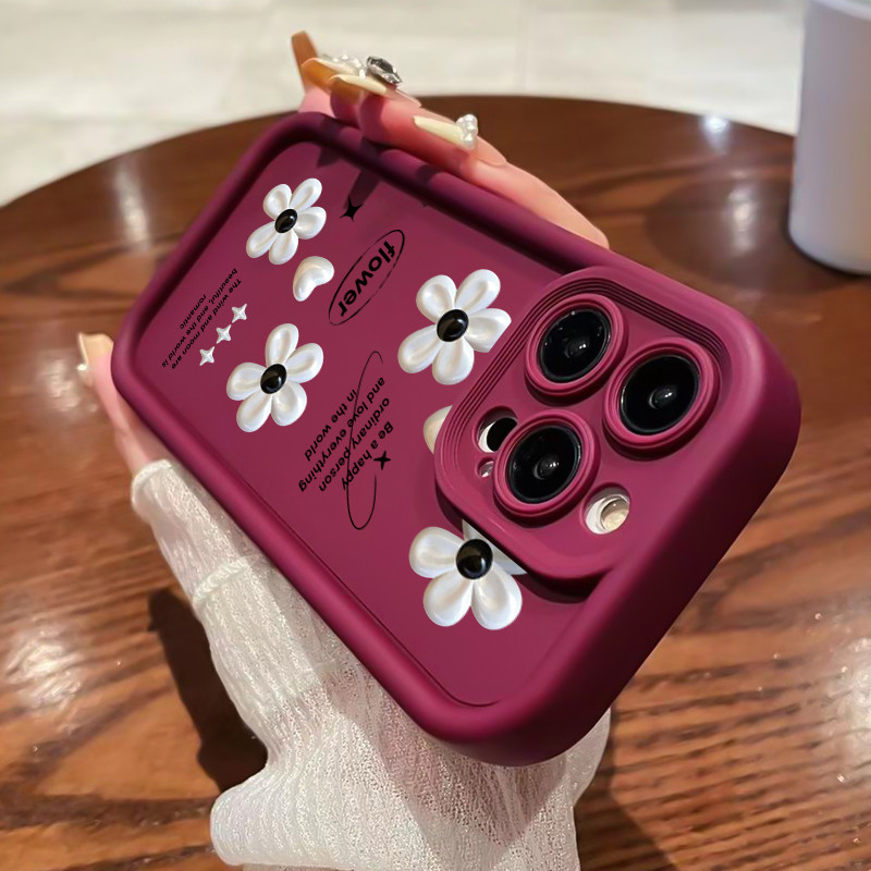 เคสสำหรับ Samsung A16 4G A16 5G เคสโทรศัพท์ดอกไม้รูปหัวใจสามสีซิลิโคนกันกระแทก - รูปที่ 6