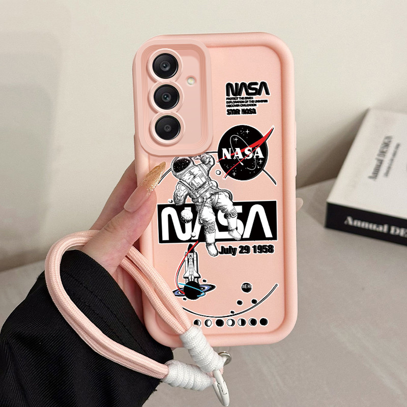 เคสสำหรับ Samsung A25 5G A15 4G A15 5G เคสโทรศัพท์มนุษย์อวกาศซิลิโคนสายคล้องกันกระแทก