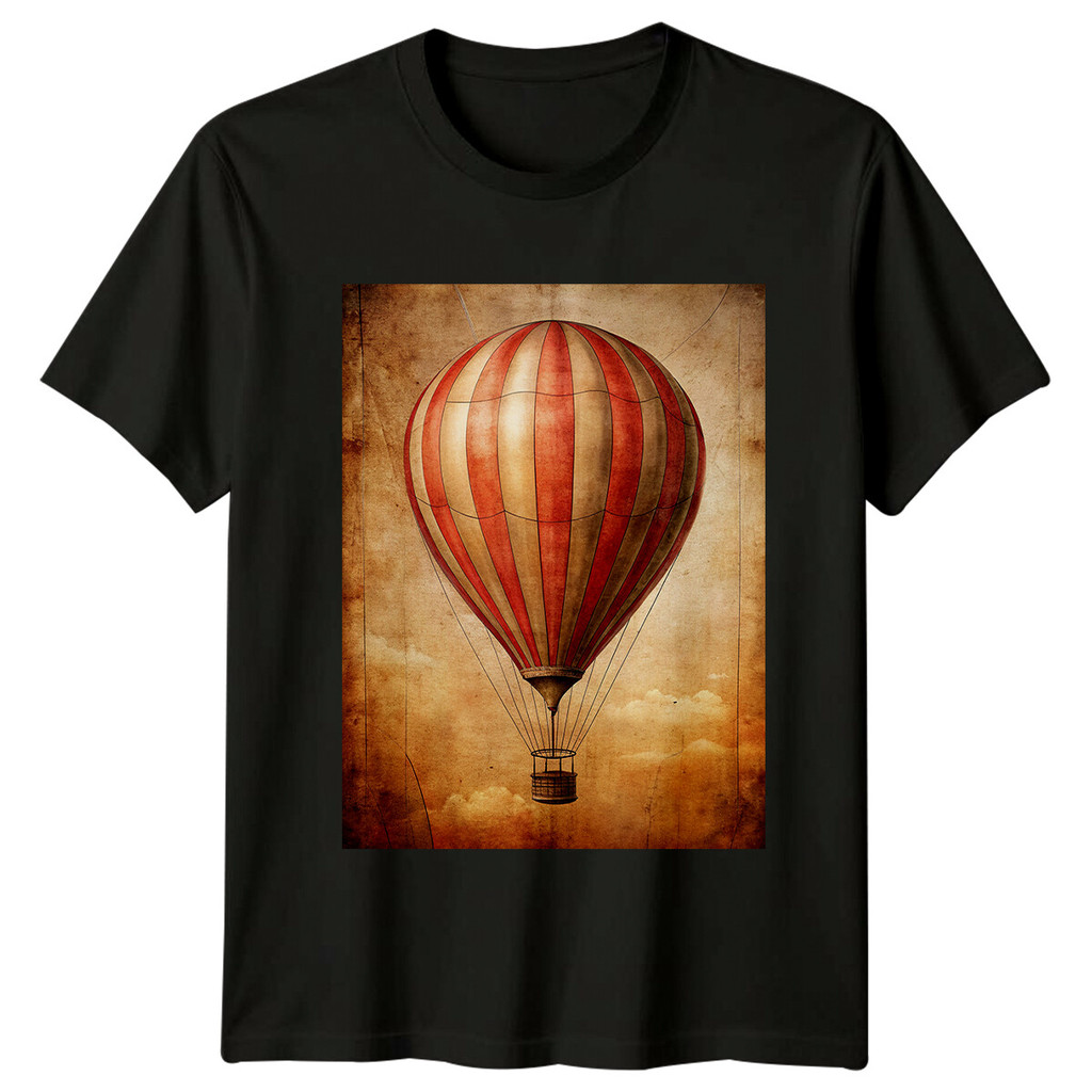 Hot Air Balloon Aviation Vintage Sky Travel Mens T-Shirt Unisex Top