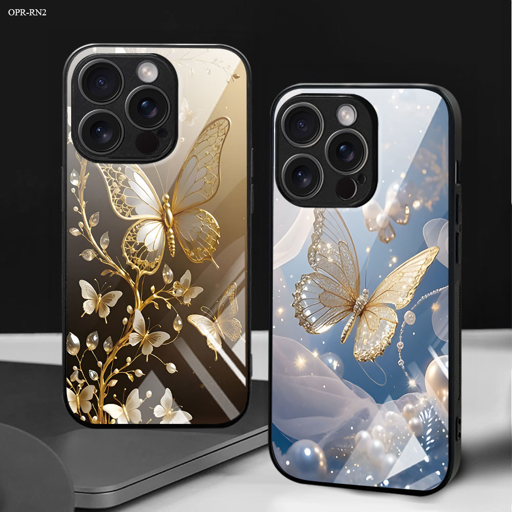 เคส For OPPO Reno 8 8Z 8T 7 7Z 6 6Z 5 4 4Z 2 2F Pro 4G 5G เคสโทรศัพท์ เคสมือถือ เคสออปโป้ เคสแข็ง Phone Glass Case BL