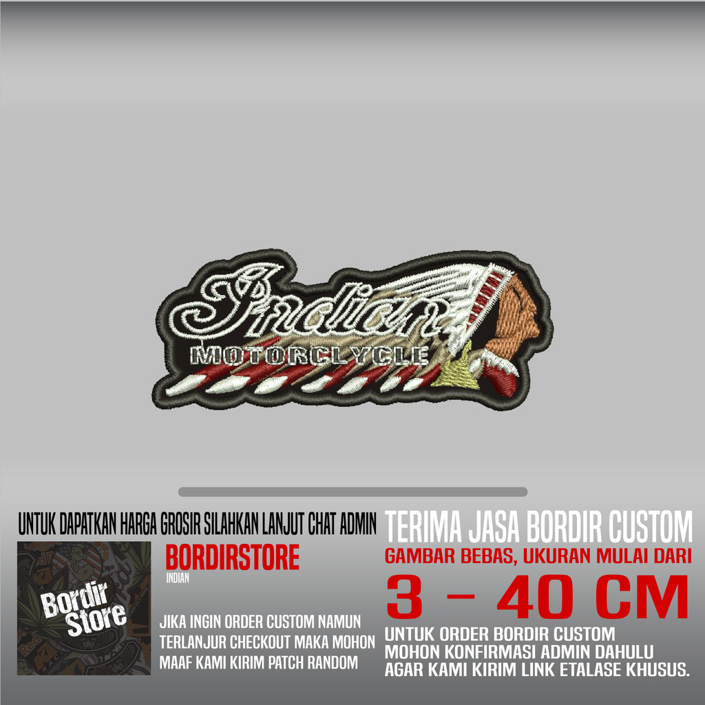 INDIAN MOTORCYCLE WARBONNET BS-50 PATCH EMBROIDERY โลโก้/EMBLEM