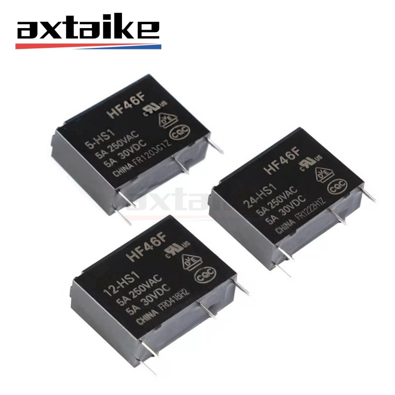 5PCS HF46F 5A HF46F-G 7A รีเลย์ไฟ HF46F-005-HS1 HF46F-012-HS1 HF46F-024-HS1 5-HS1 12-HS1 24-HS1 5V 3