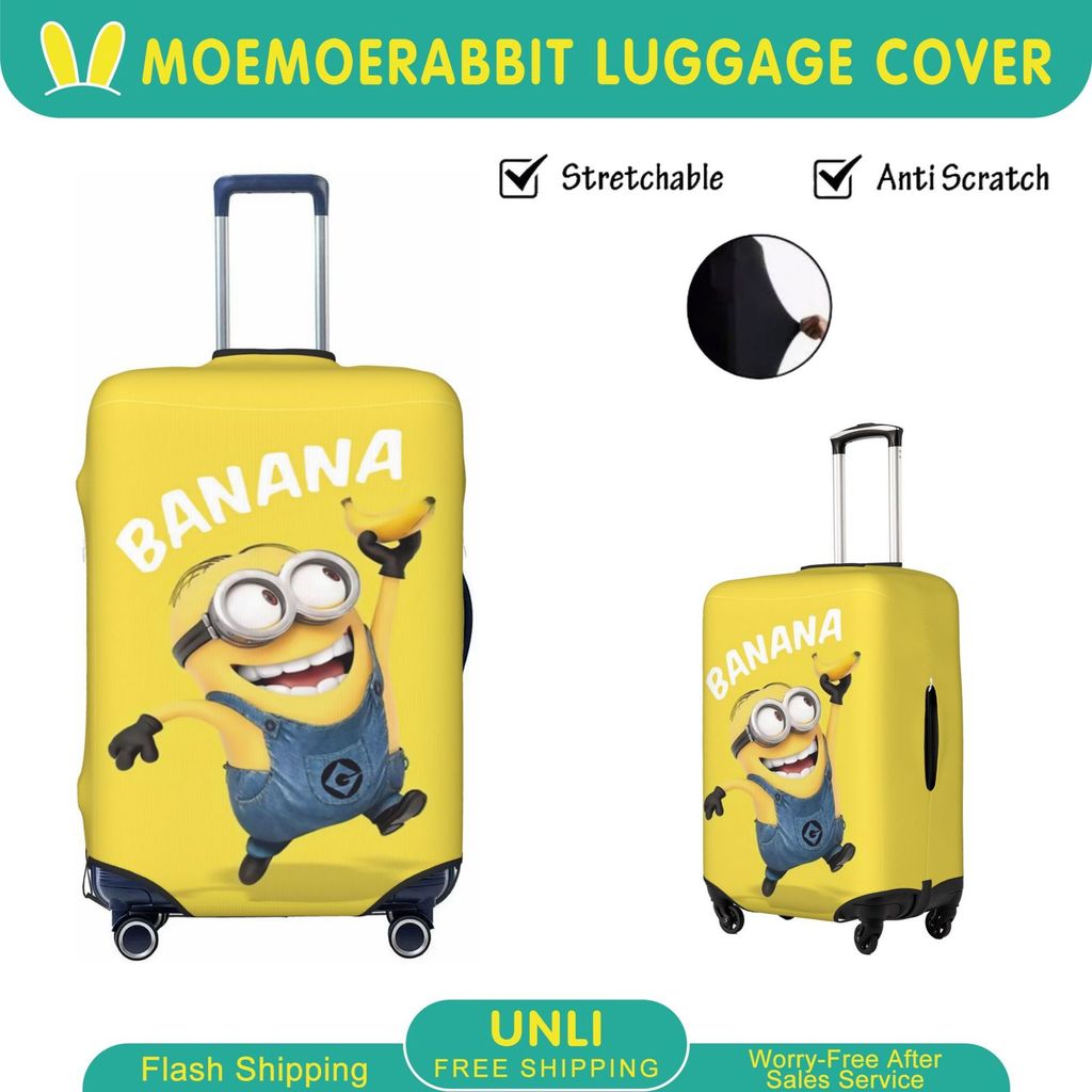 มินิออน ผ้าคลุมกระเป๋าเดินทาง ผ้าสแปนเด็กซ์ แบบยืดหยุ่น ยืดหยุ่น ป้องกันรอยขีดข่วน Luggage Cover 18 