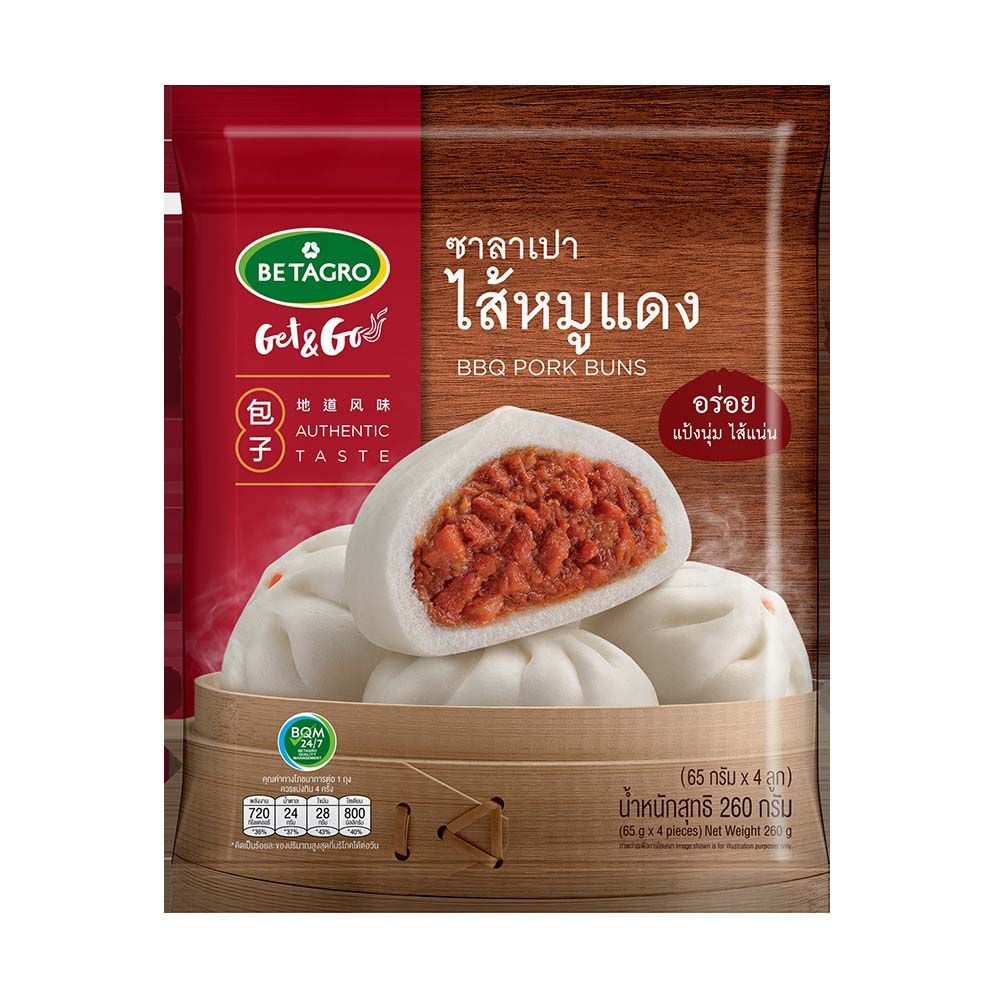 [สินค้าส่งด่วน]เบทาโกร ซาลาเปาไส้หมูแดงแช่แข็ง 260 กรัม
