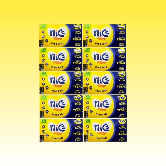 Sw4u ใหม่! [10 แพ็ค] ทิชชู่ Nice Living ล่าสุด 360 แผ่น / 180 แผ่น 2Ply กระดาษเช็ดหน้า