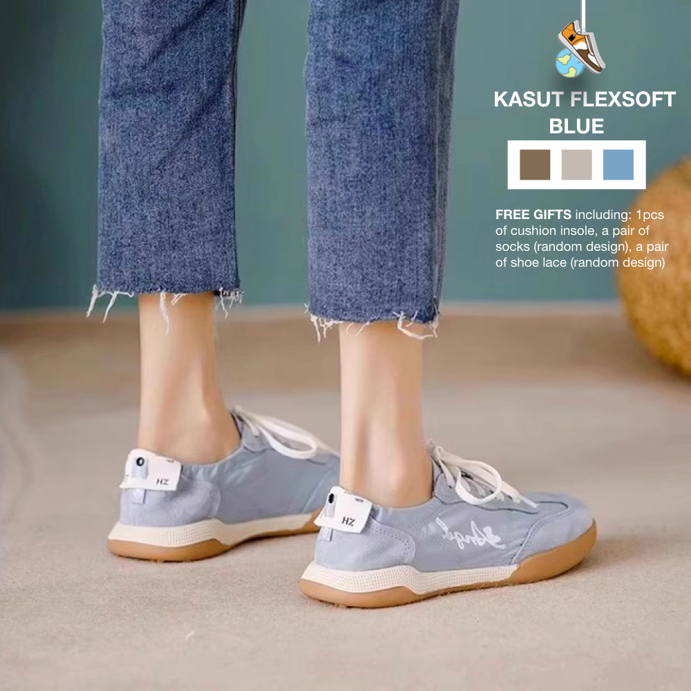 TAELLO 36-40 ONLINE EXCLUSIVE รองเท้าผ้าใบ BLUE FLEXIBLE SOLE ออกแบบน่ารักรองเท้าสเก็ตรองเท้าผ้าใบผู