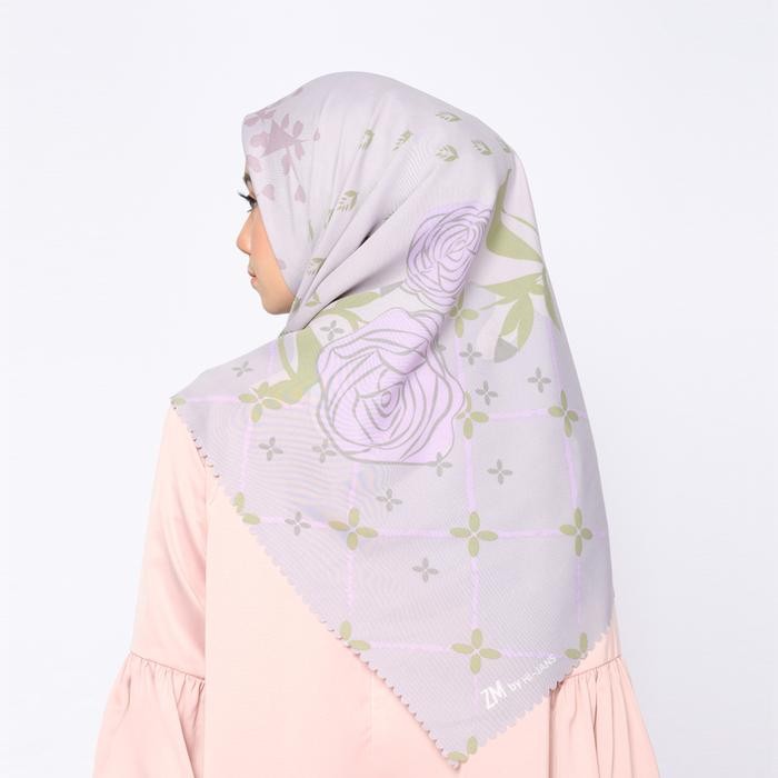 Tvkj- Zm Zaskia Mecca - Rose Mauve Scarf Romance of the Equator Hijab Square Muslimic Hijab