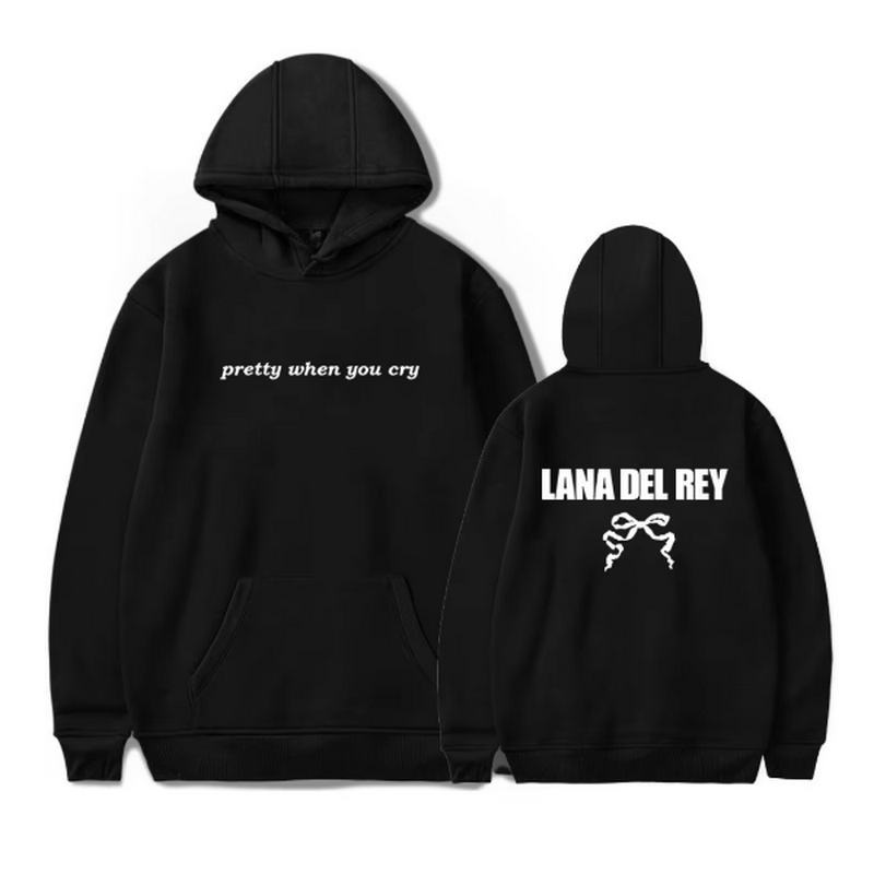 2025 Lana Del Rey Pretty When You Cry Merch เสื้อกันหนาวมีฮู้ดผู้ชาย Moletons