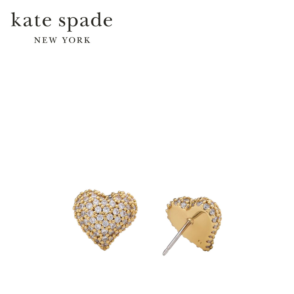 Kate Spade حلق Amour Pave — ذهبي/شفاف — صورة 3