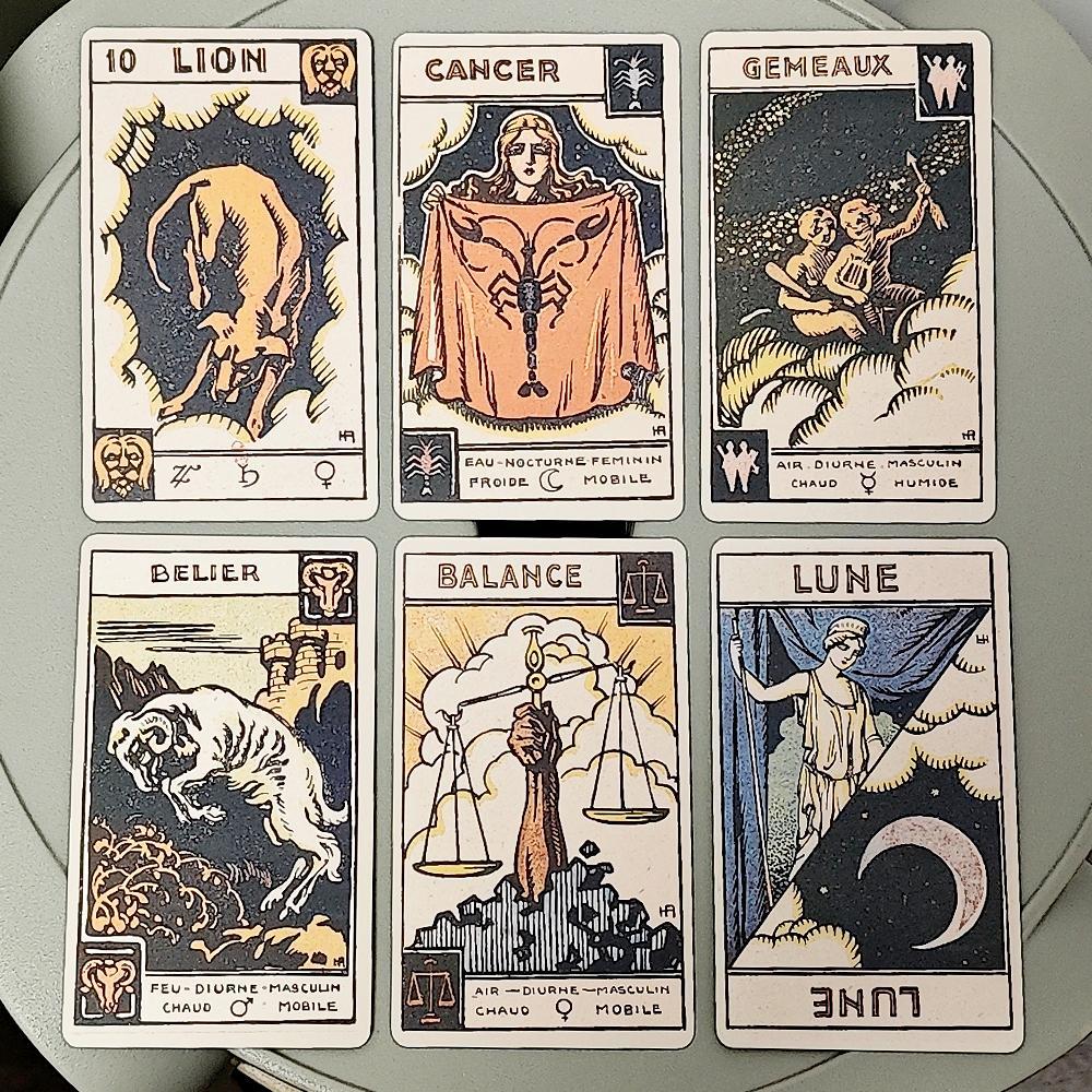 10.3*6 ซม.Astrological Zodiac Tarot Card Deck, "Le Tarot Astologique" ไพ่ทาโรต์ 48 ชิ้น Oracle การ์ด