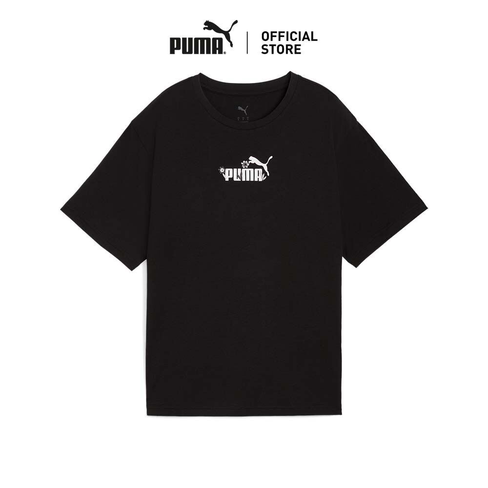 PUMA Basics เสื้อยืดทรงหลวม Essentials Nature 2.0 สำหรับผู้หญิง สีดำ - 68807701