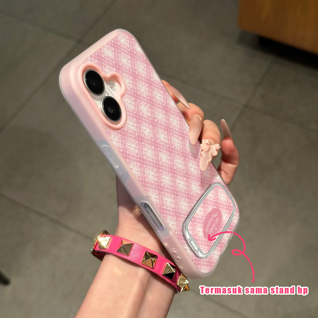 GANTUNGAN HP Checkered [Case+Stand] Infinix Hot 70 60 Pro Plus 60I 50 4G Pro+ 40I Itel P55 50I น่ารั