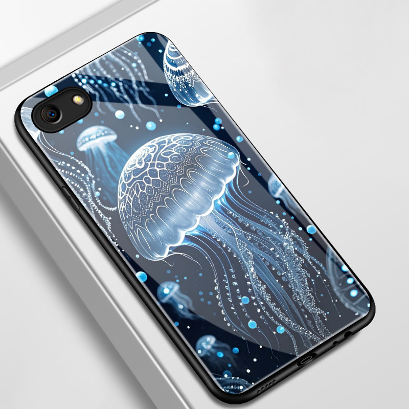 เคสสำหรับ OPPO A83 2018 A1 2018 เคสโทรศัพท์แมงกะพรุนเปลือกแก้วกันกระแทก