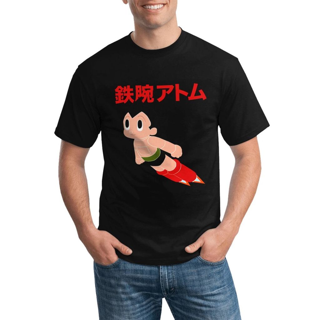 Astro Boy เสื้อยืดคอกลมแบบกําหนดเองมีสไตล์ทําจากผ้าฝ้ายทั้งหมด
