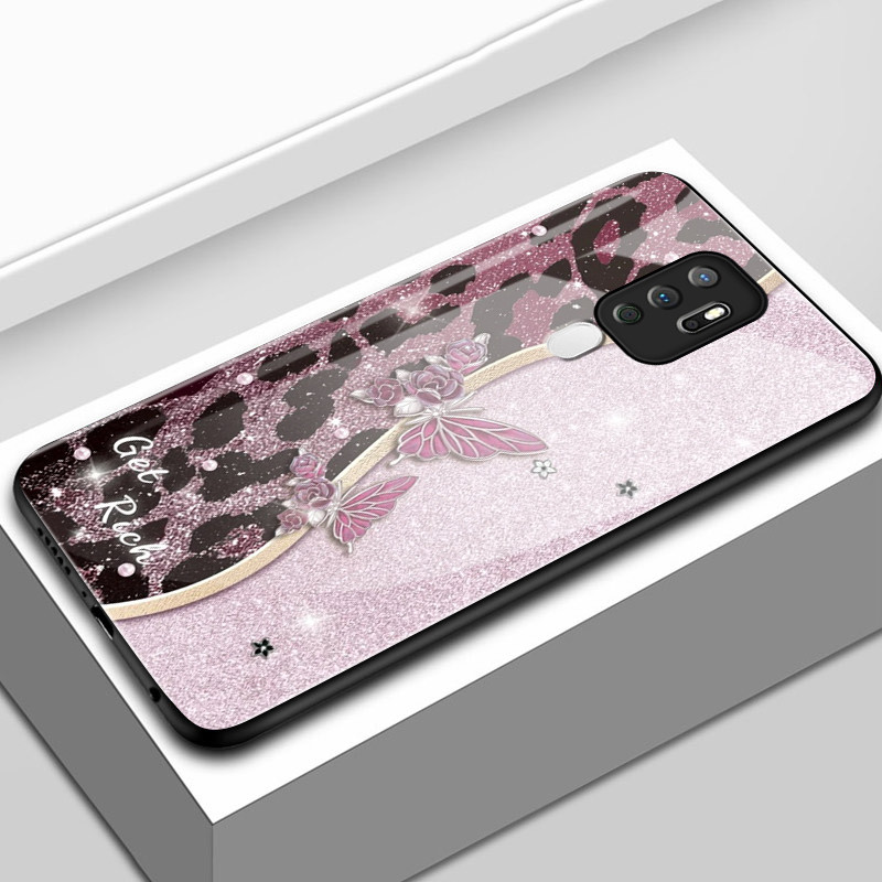 เคสสำหรับ OPPO A5 2020 A9 2020 เคสโทรศัพท์ผีเสื้อเปลือกแก้วกันกระแทก